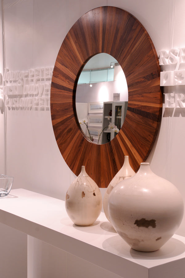 Solid wood hand-crafted Wedge Mirror_wood accessories